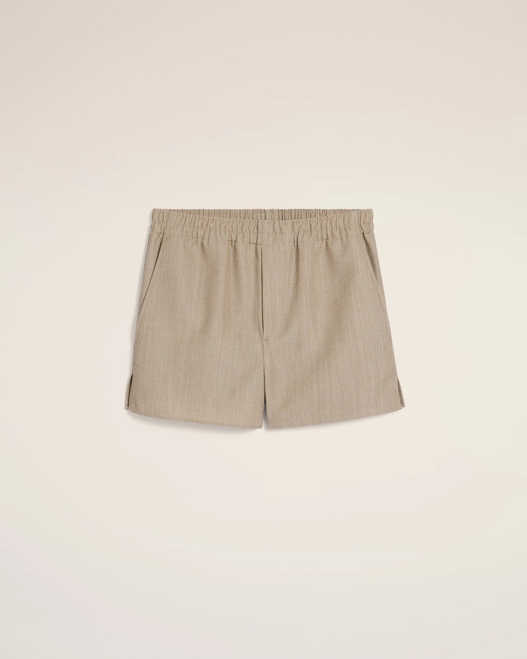 Beige Wool Elasticated Short - 1