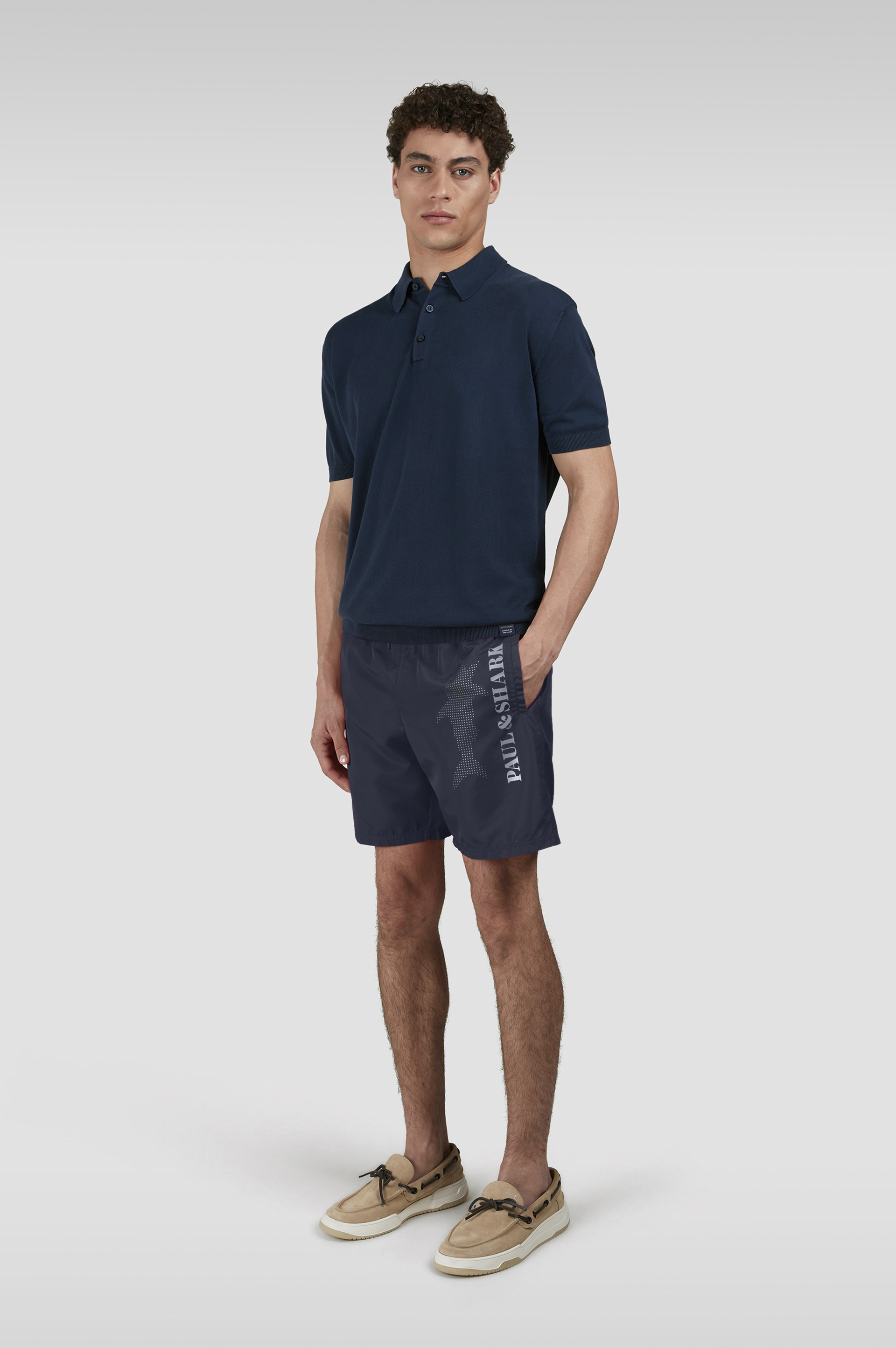 SWIM SHORTS WITH REFLECTIVE LOGO PRINT - 2