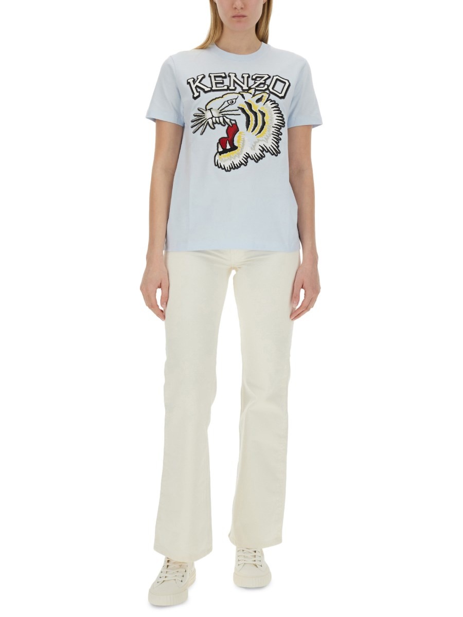 COTTON JERSEY T-SHIRT WITH TIGER EMBROIDERY - 2