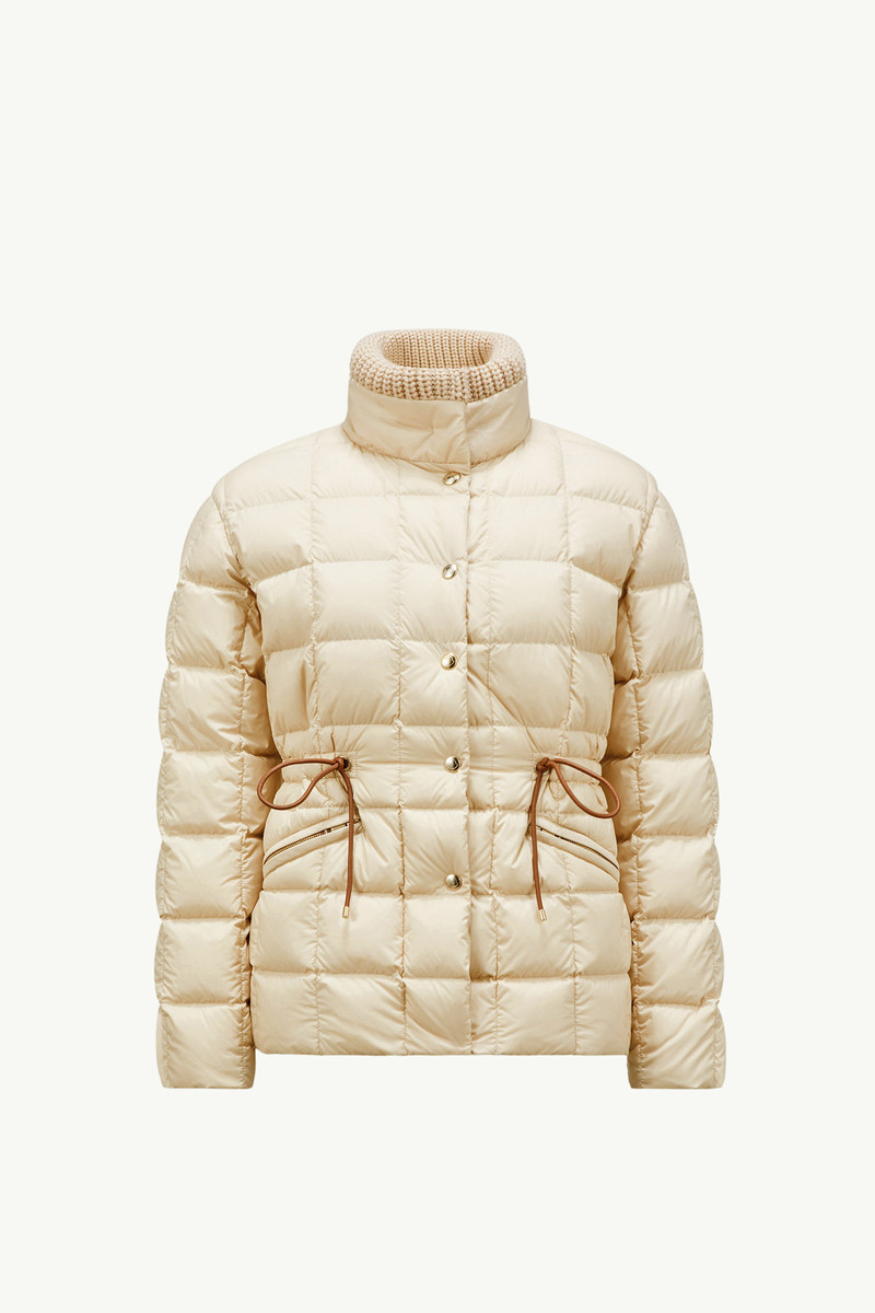 Antigone Leather-Trimmed Short Down Jacket 1