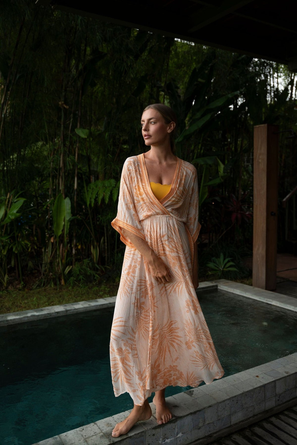 Long Dress Adha - Orange Frangipani - 2