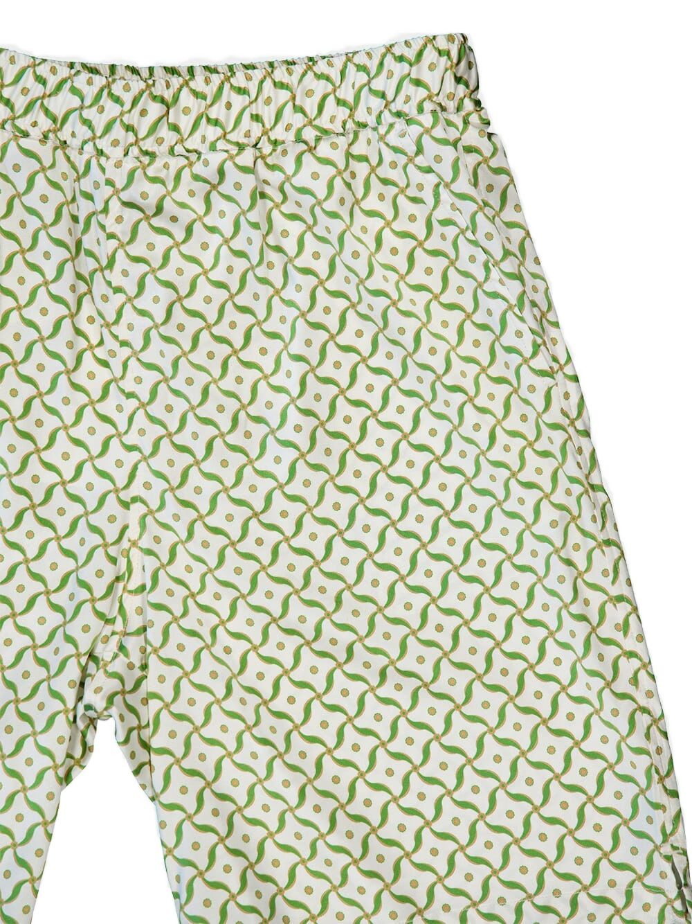lotus print silk shorts - 5