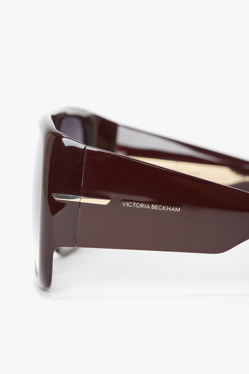 Oversized Soft Square Acetate Frame In Burgundy 4