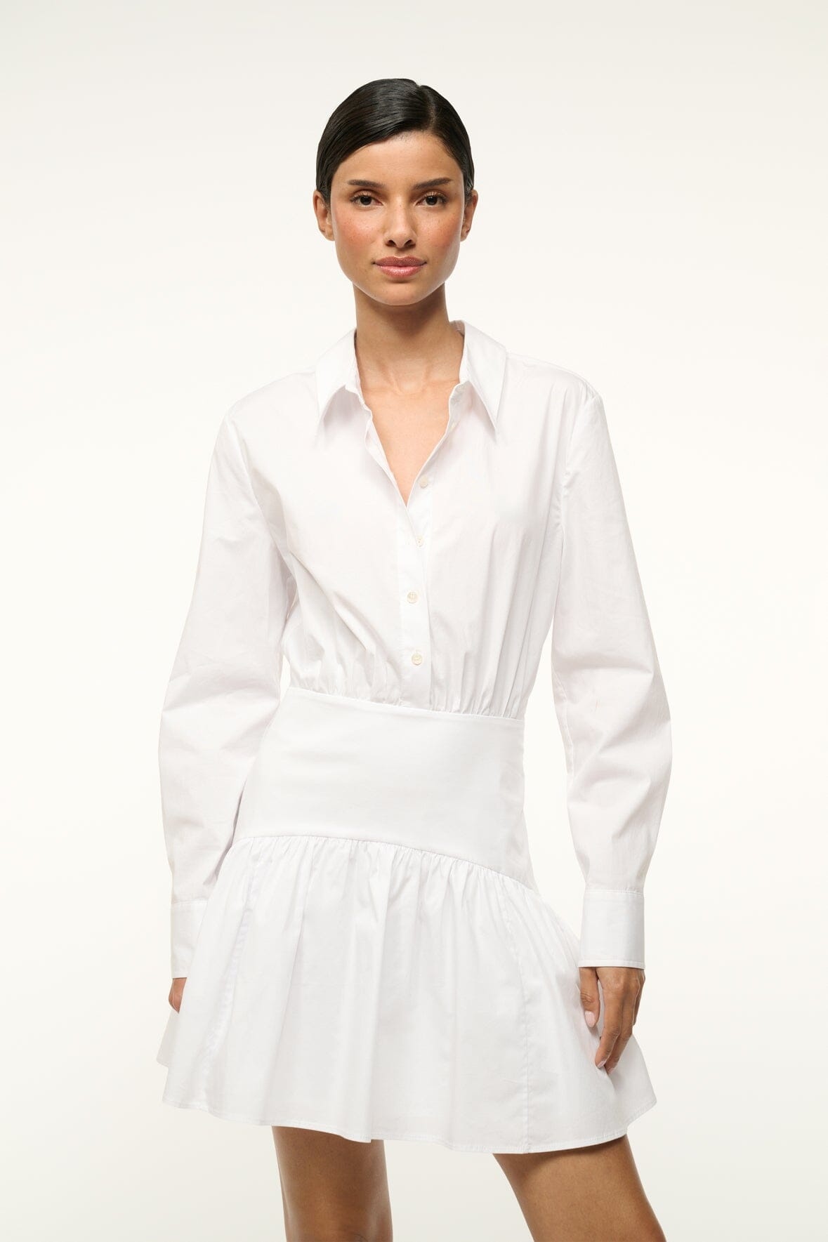 STAUD ROCCO MINI DRESS WHITE - 5