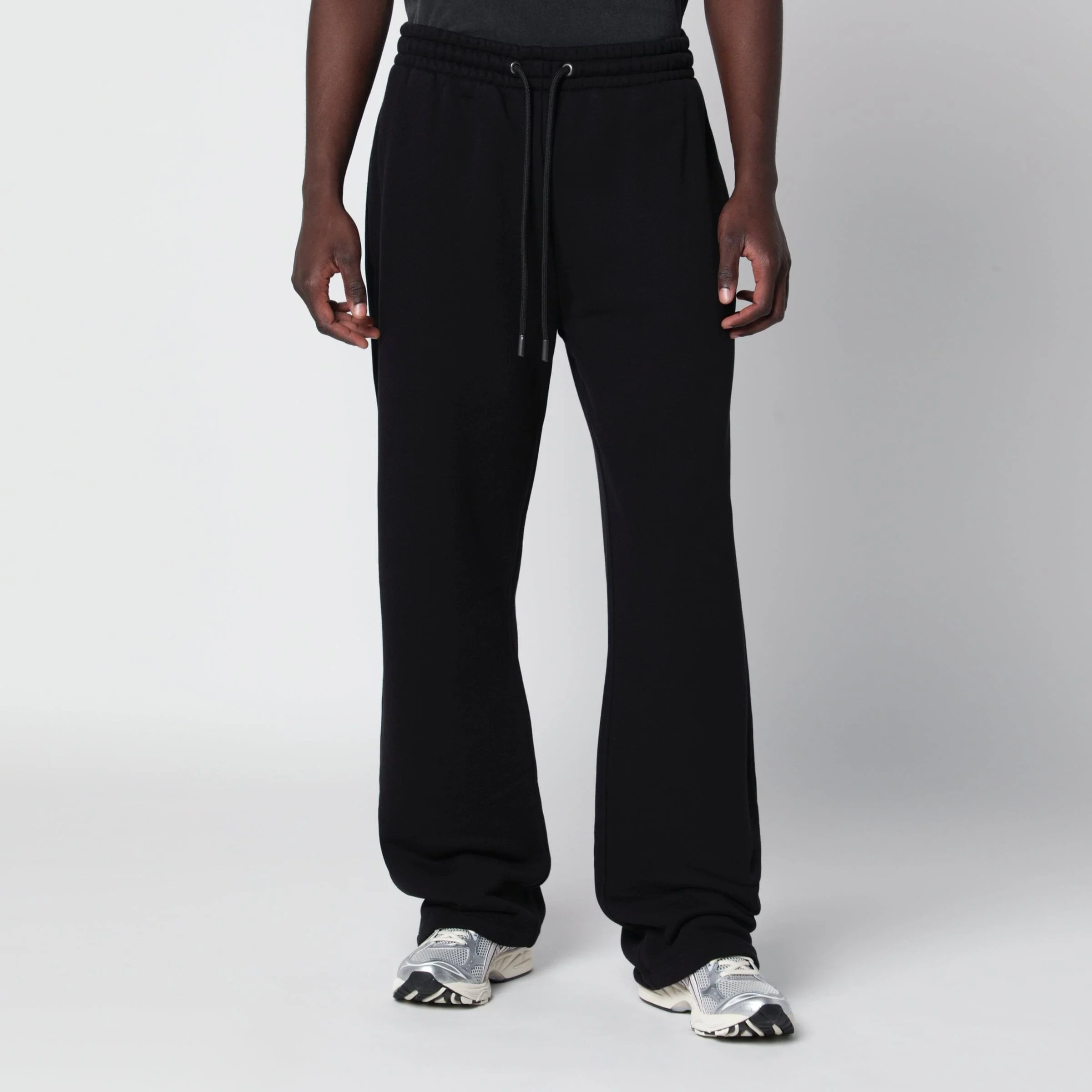 Off-White Black Cotton Jogging Trousers Men - 1
