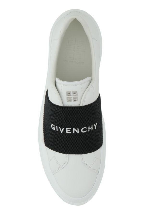 White leather New City slip ons - 4