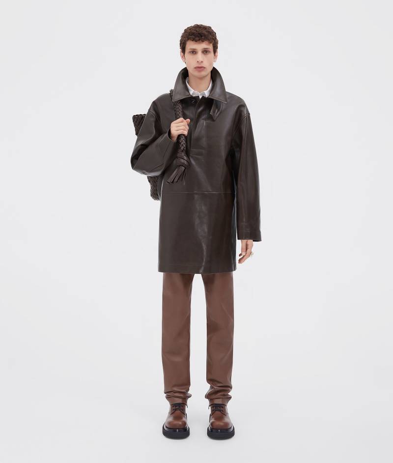 soft bonded leather slim trousers 4