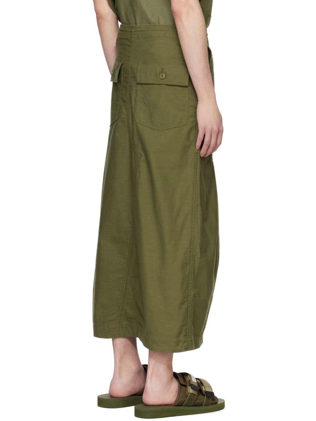 Khaki Fatigue Midi Skirt - 3