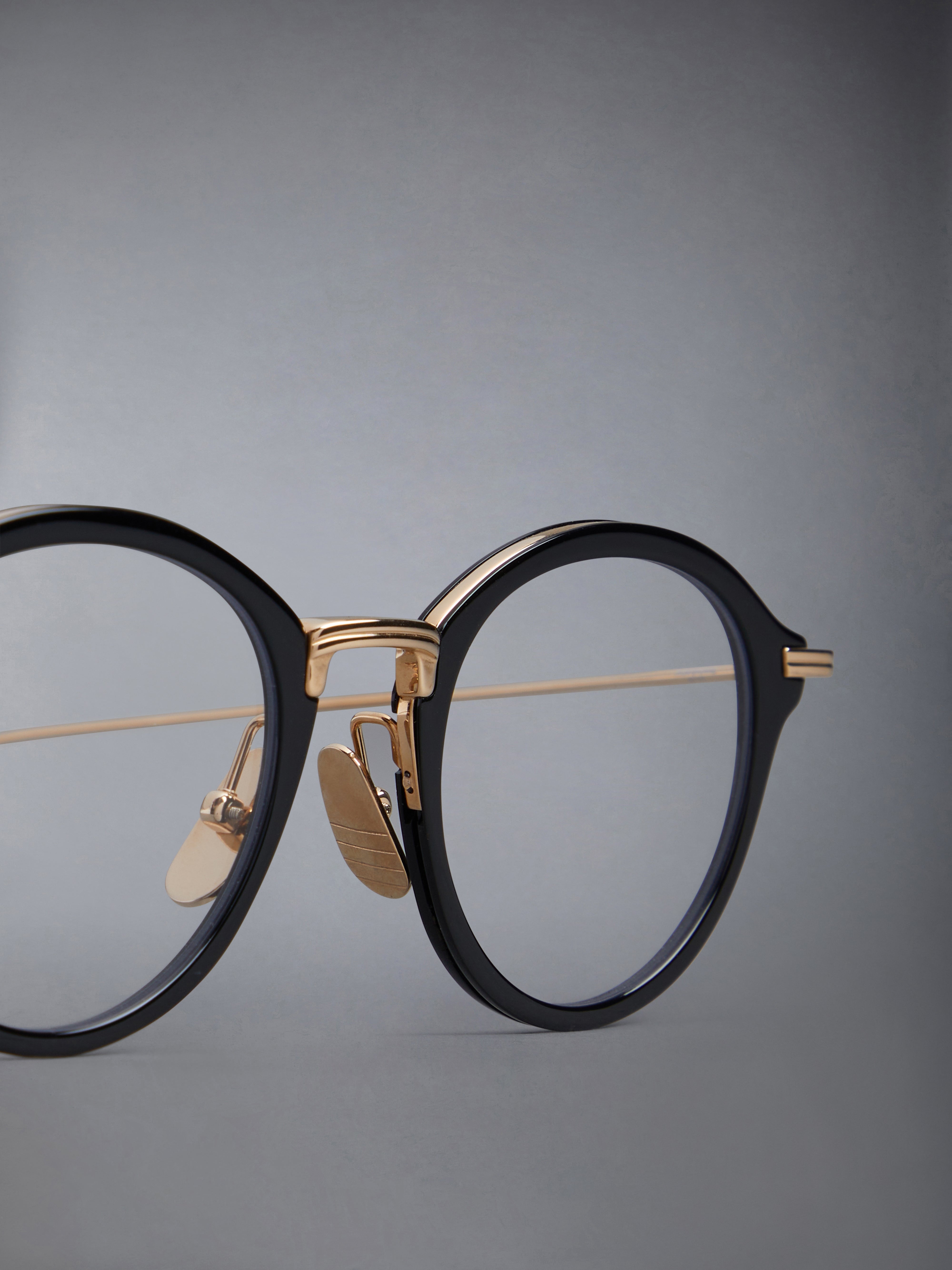 ACETATE AND TITANIUM ROUND EYEGLASSES - 5