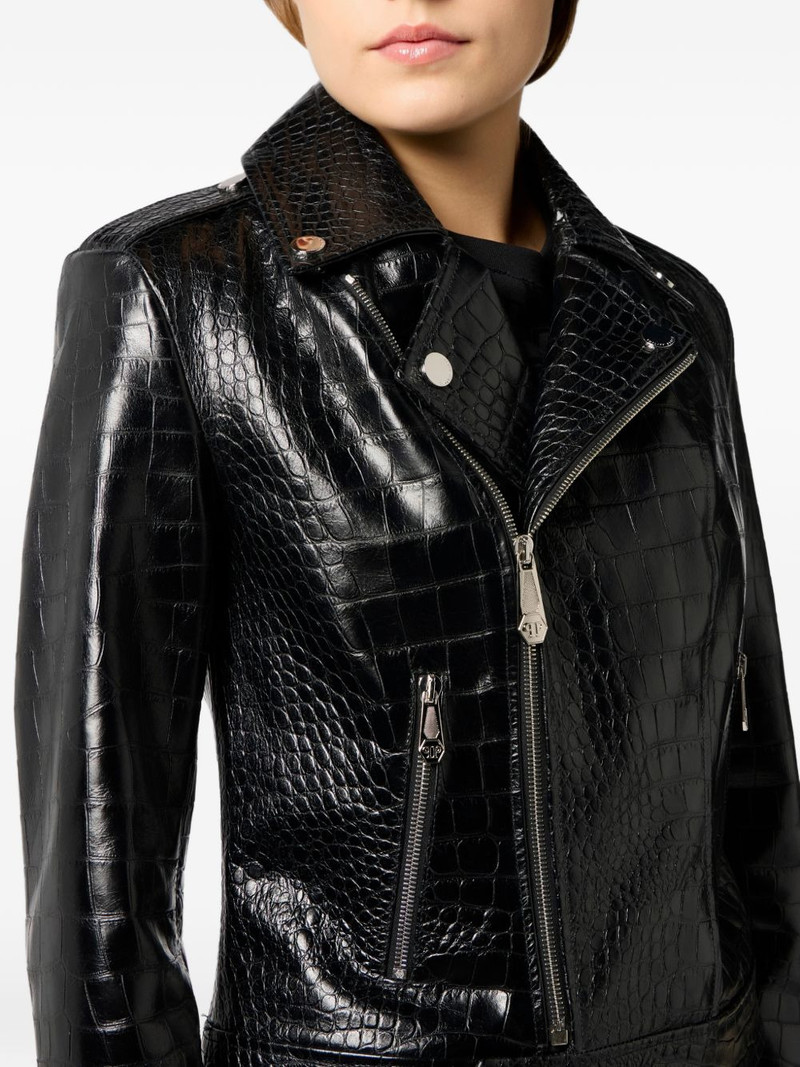 croc-print zip-up jacket 4