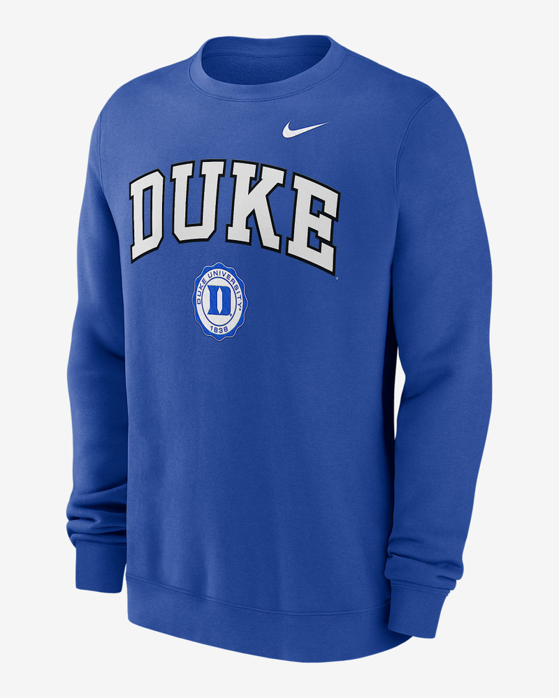Duke Blue Devils Arched Seal Men's Nike College Pullover Crew 1