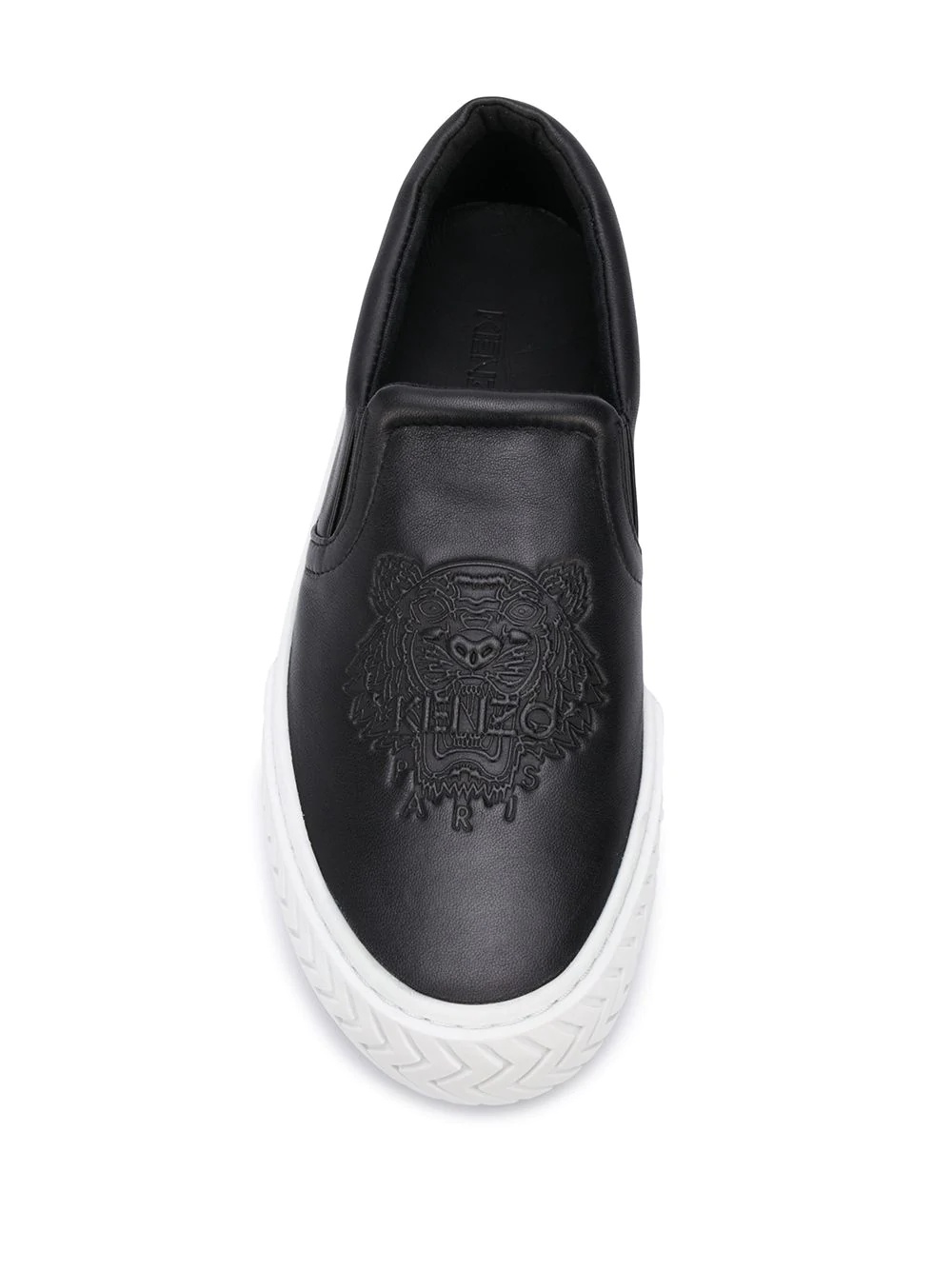 Tiger embossed slip-on sneakers - 4