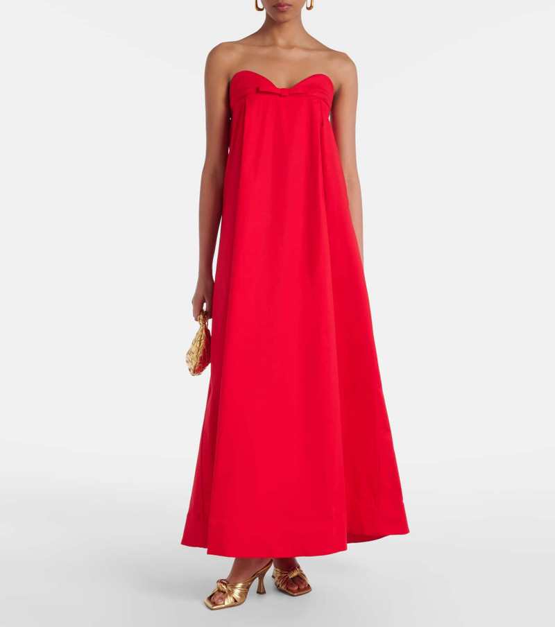 ADRIANA DEGREAS Bow-detail cotton-blend maxi dress outlook