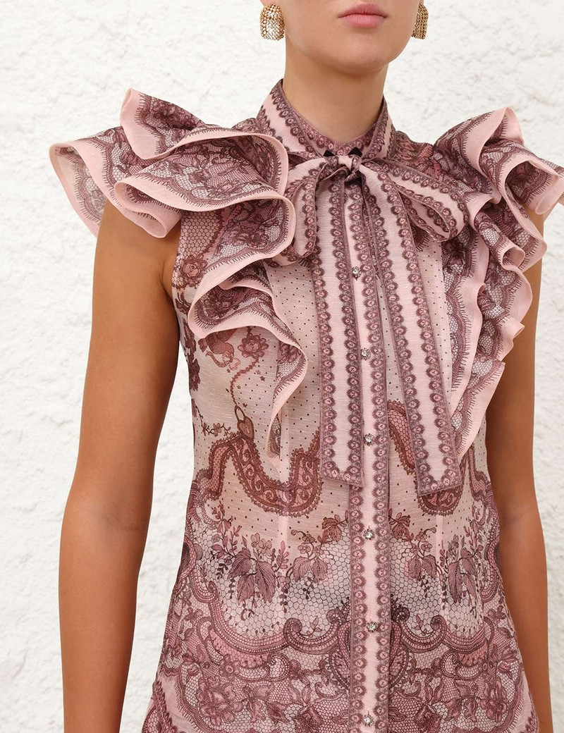 CRUSH FRILLED FITTED BLOUSE 5