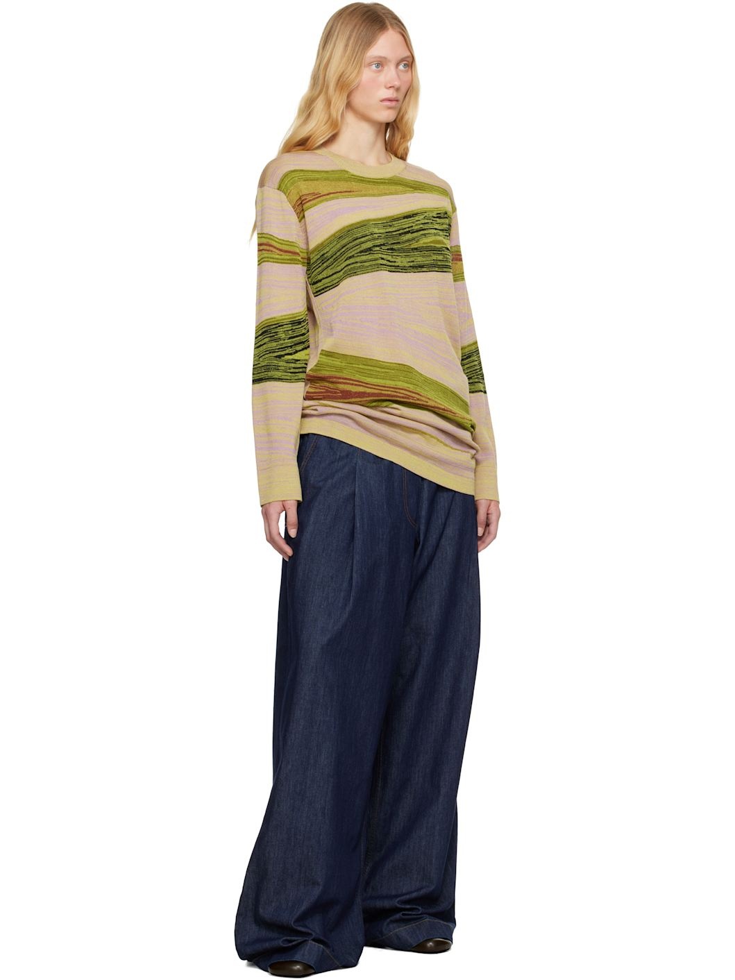 Navy Drawstring Jeans - 4