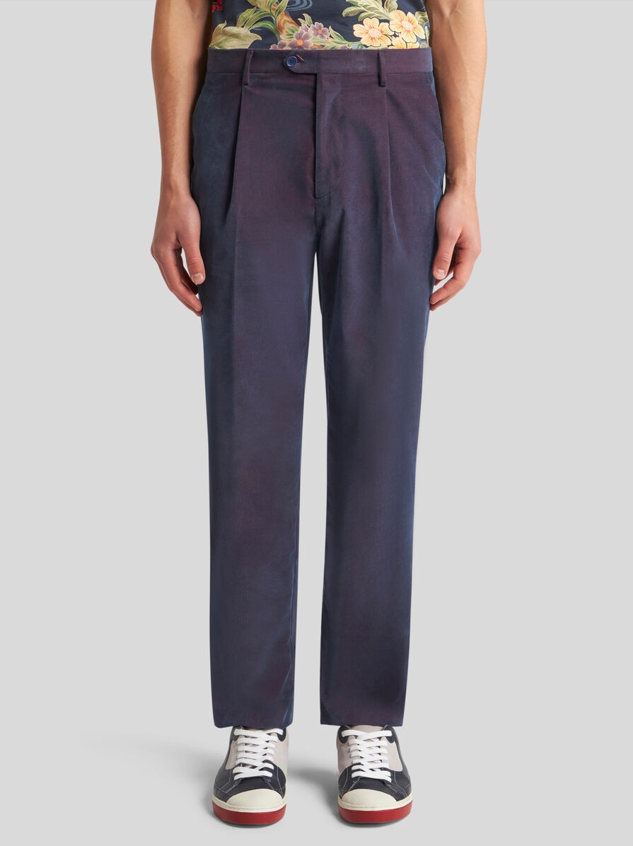 VELVET TROUSERS WITH PLEATS - 2