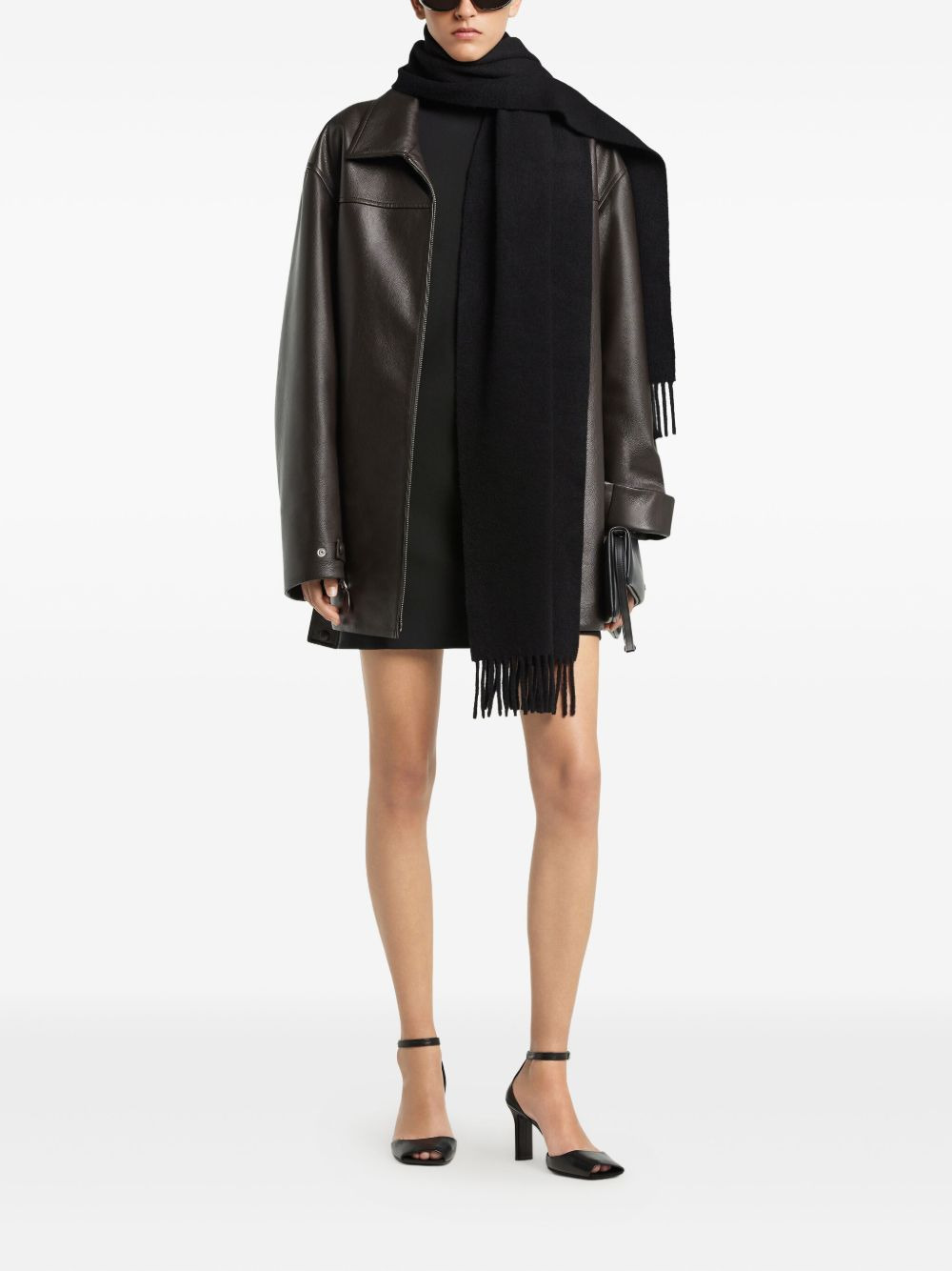 fringed embroidered scarf - 3