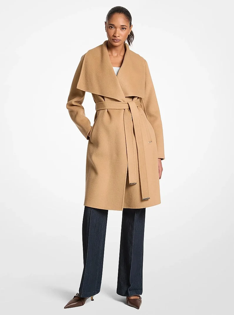 Wool Blend Wrap Coat - 1