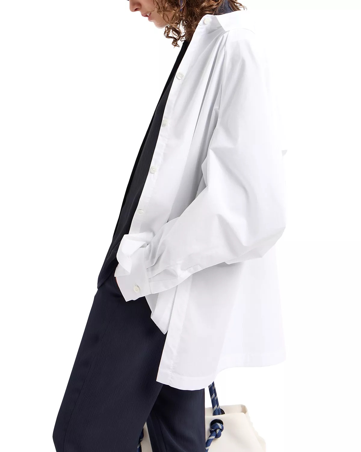 Creponne Long Sleeve Button Down Blouse with Guru Collar - 5