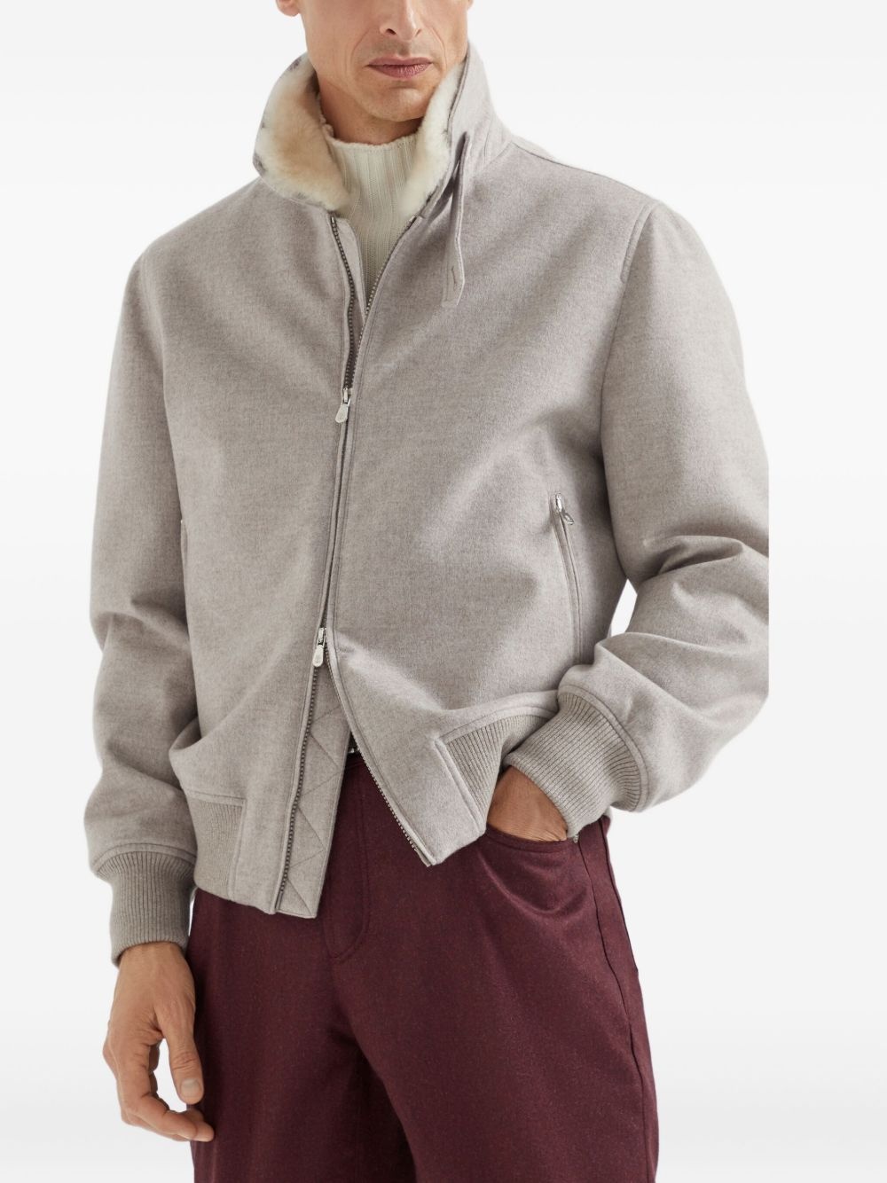 cashmere bomber jacket - 3