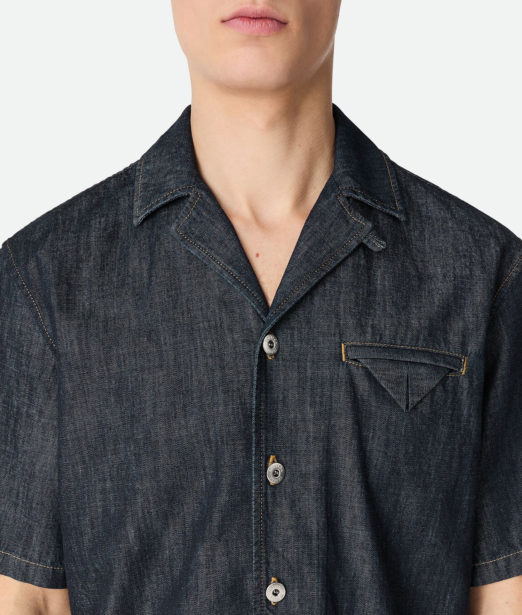 Rinsed Indigo Straight Denim Shirt - 4
