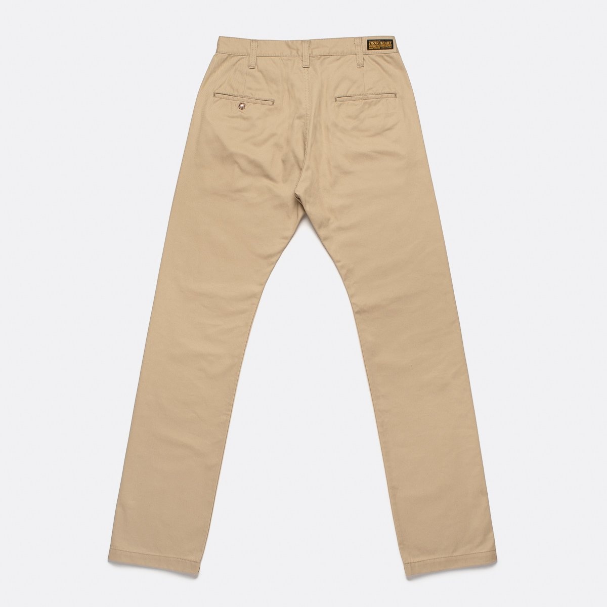 IH-727-KHA 9oz Mercerised Selvedge Cotton Medium/High Rise Tapered Chinos - Khaki - 4