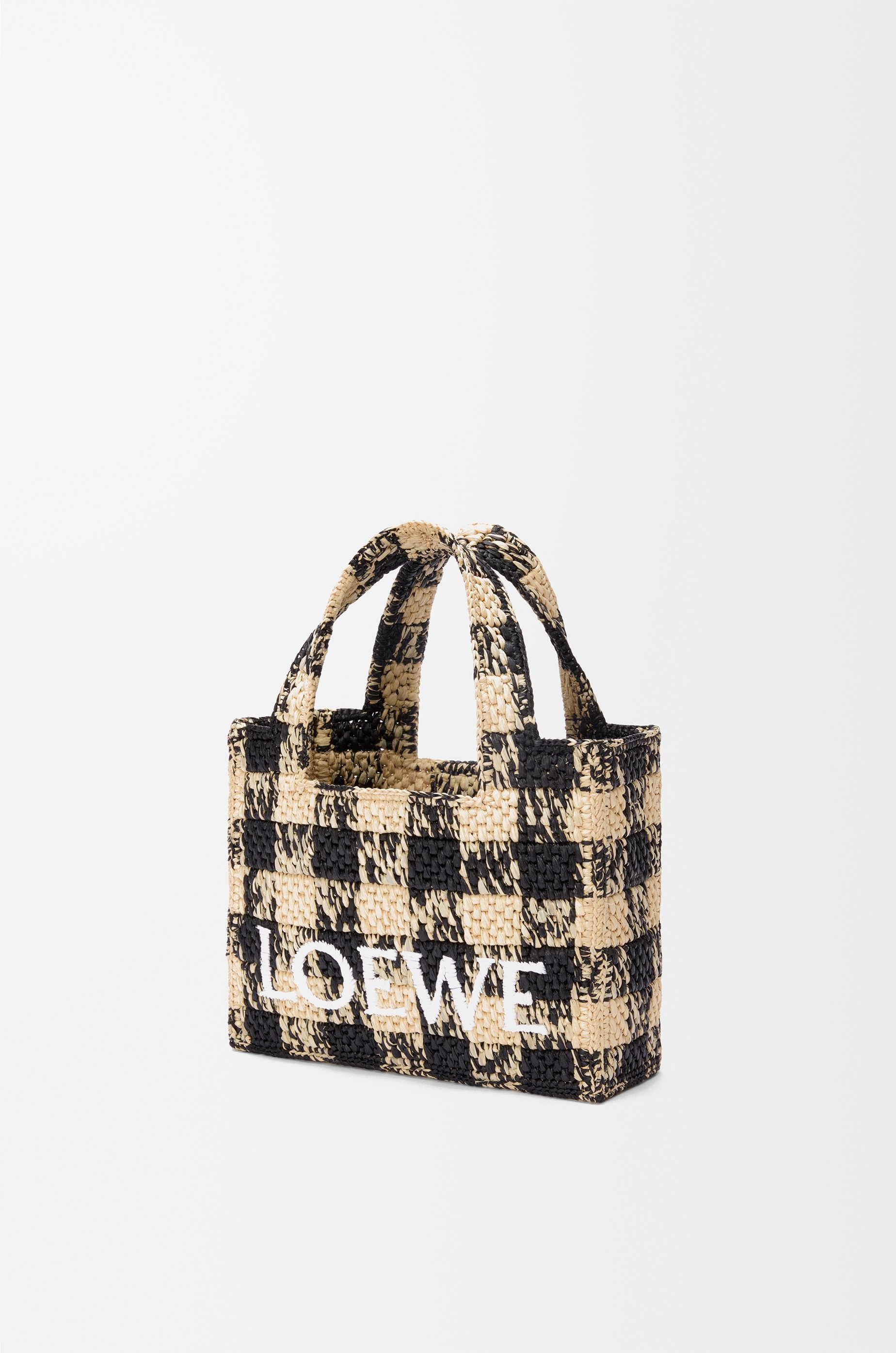 Mini LOEWE Font tote in raffia - 4