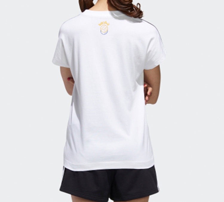 adidas neo Panda Tee Printing Loose Short Sleeve White GK1561 - 6