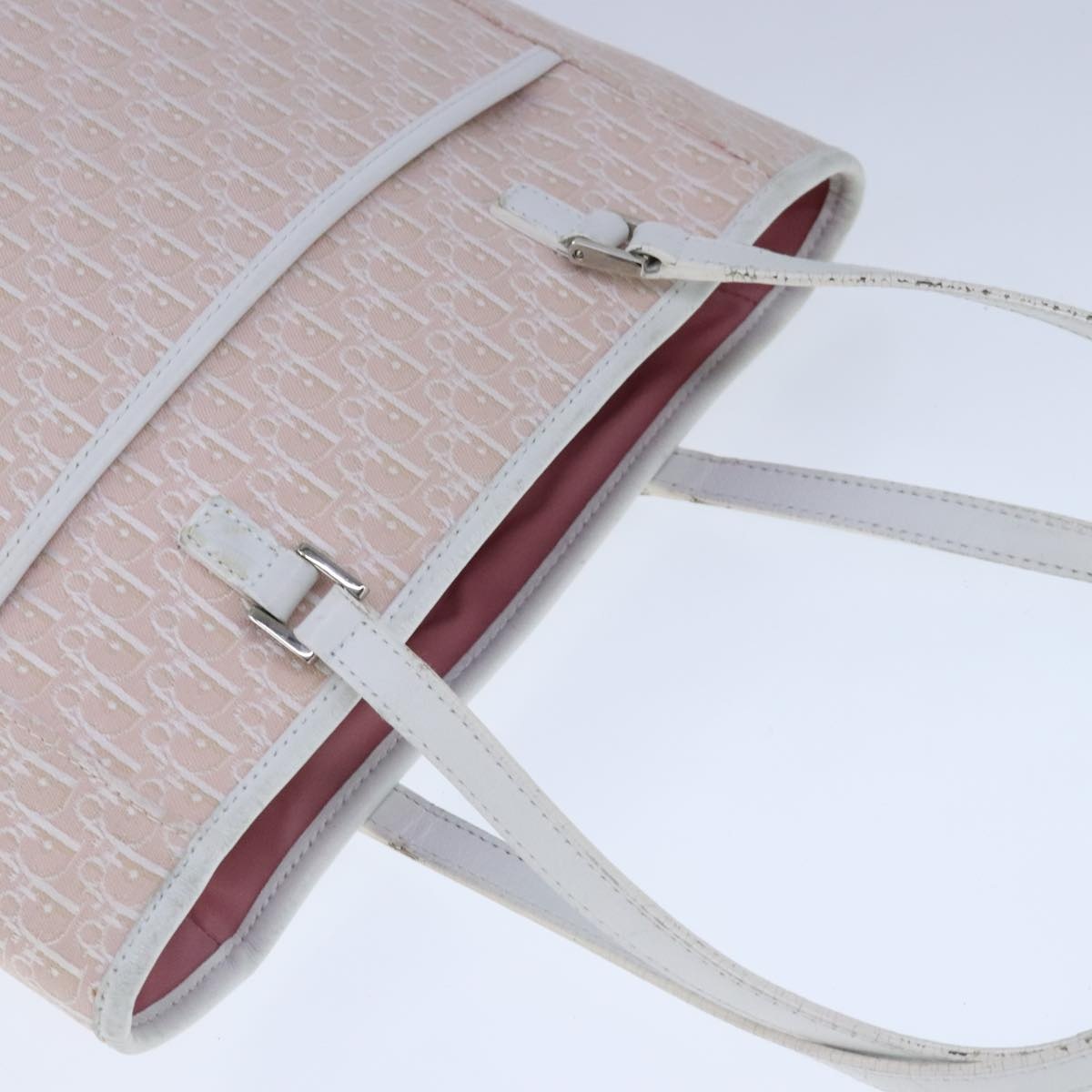 DIOR Trotter Canvas Tote Bag Pink Silver - 6