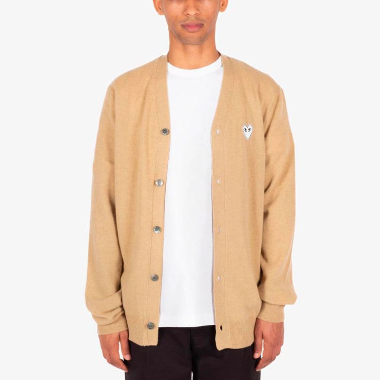 COMME des GARCONS PLAY Cardigan White Heart 'Camel' AZ-N066-051-2 - 3
