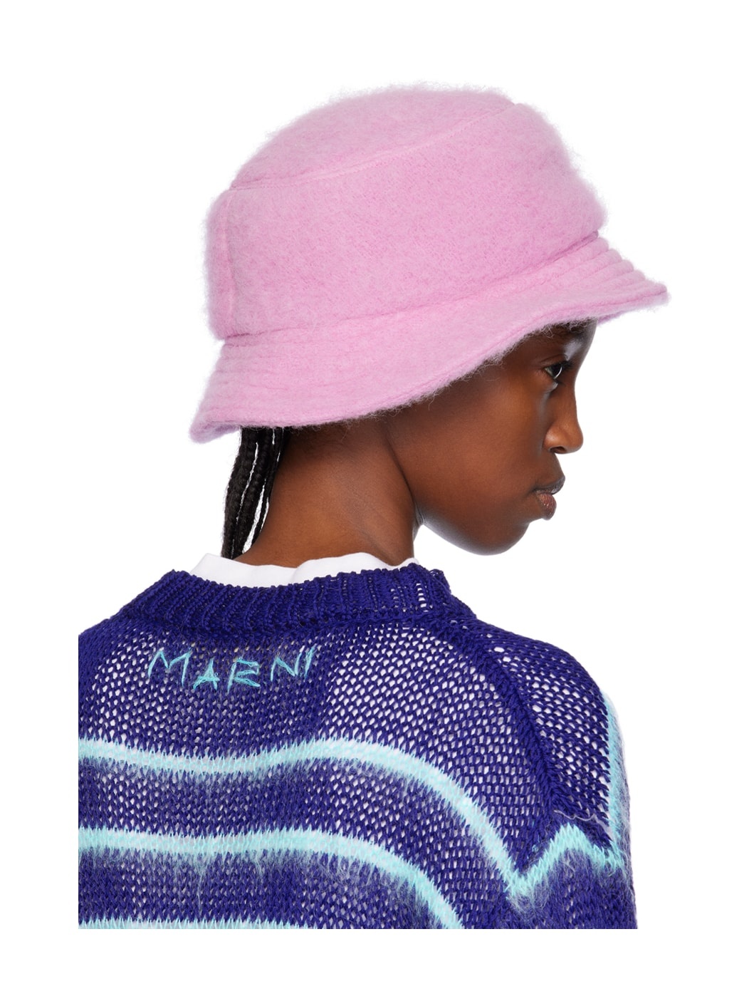 SSENSE Exclusive Pink Furry Bucket Hat - 3