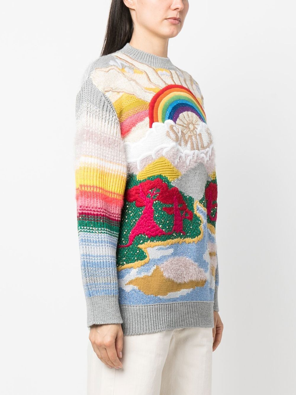 Festive Smile intarsia-knit jumper - 3
