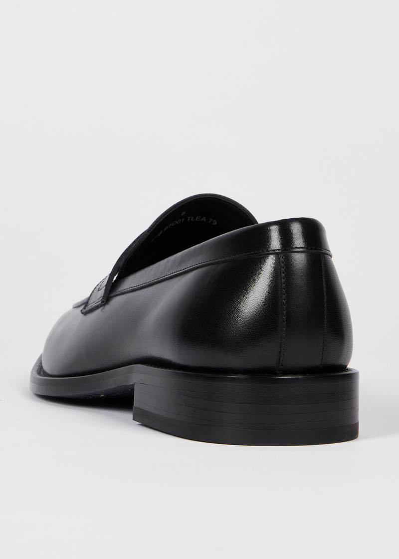 Black Leather 'Benito' Loafers 3