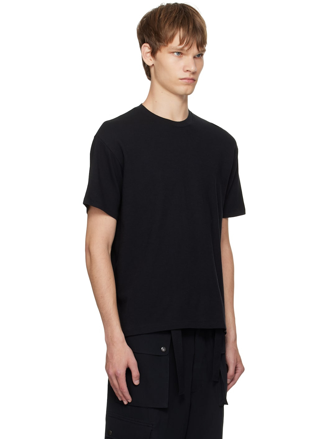 Black Seamless Crew Neck T-shirt - 2