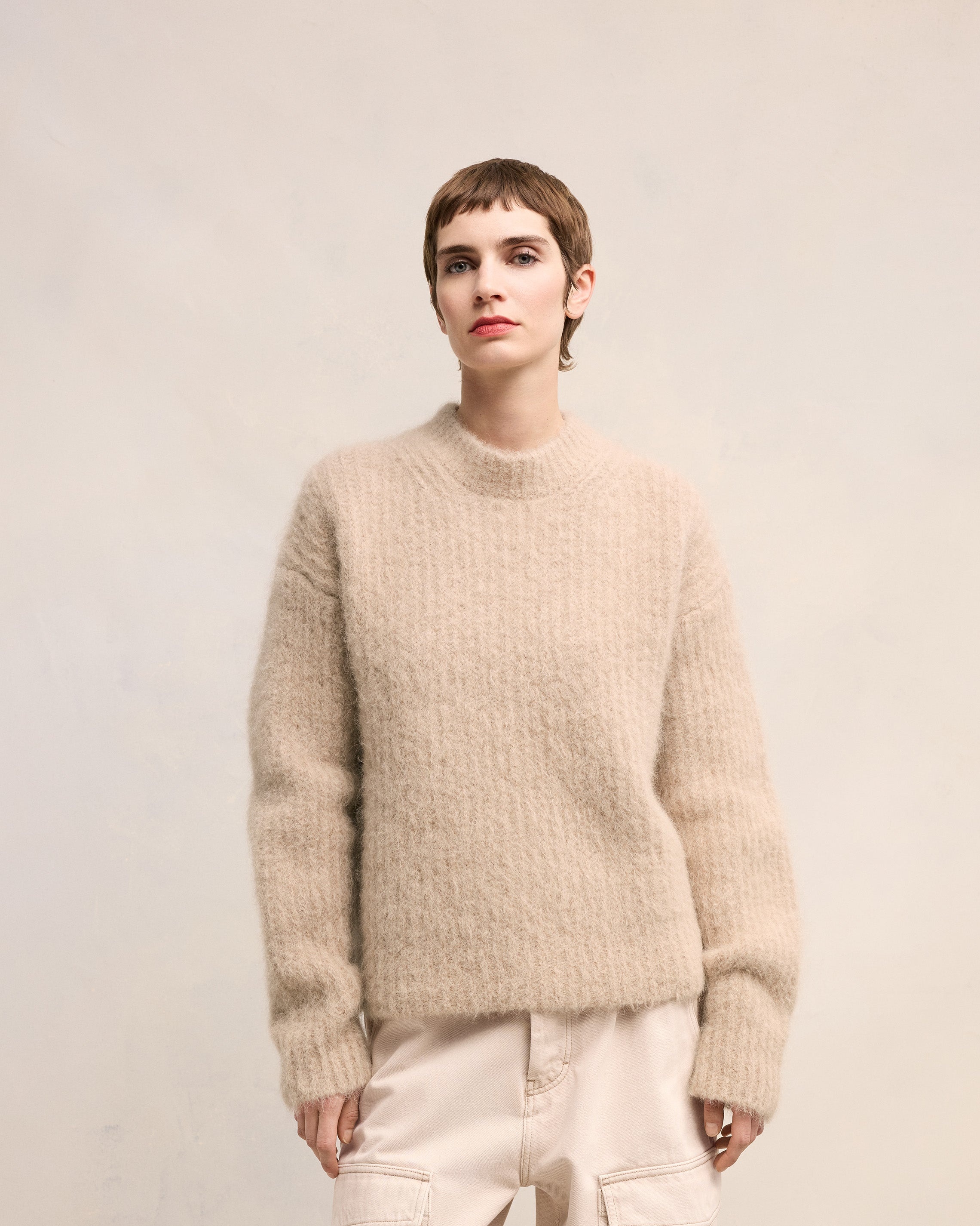 ALPACA MOHAIR RIBBED SWEATER - 3