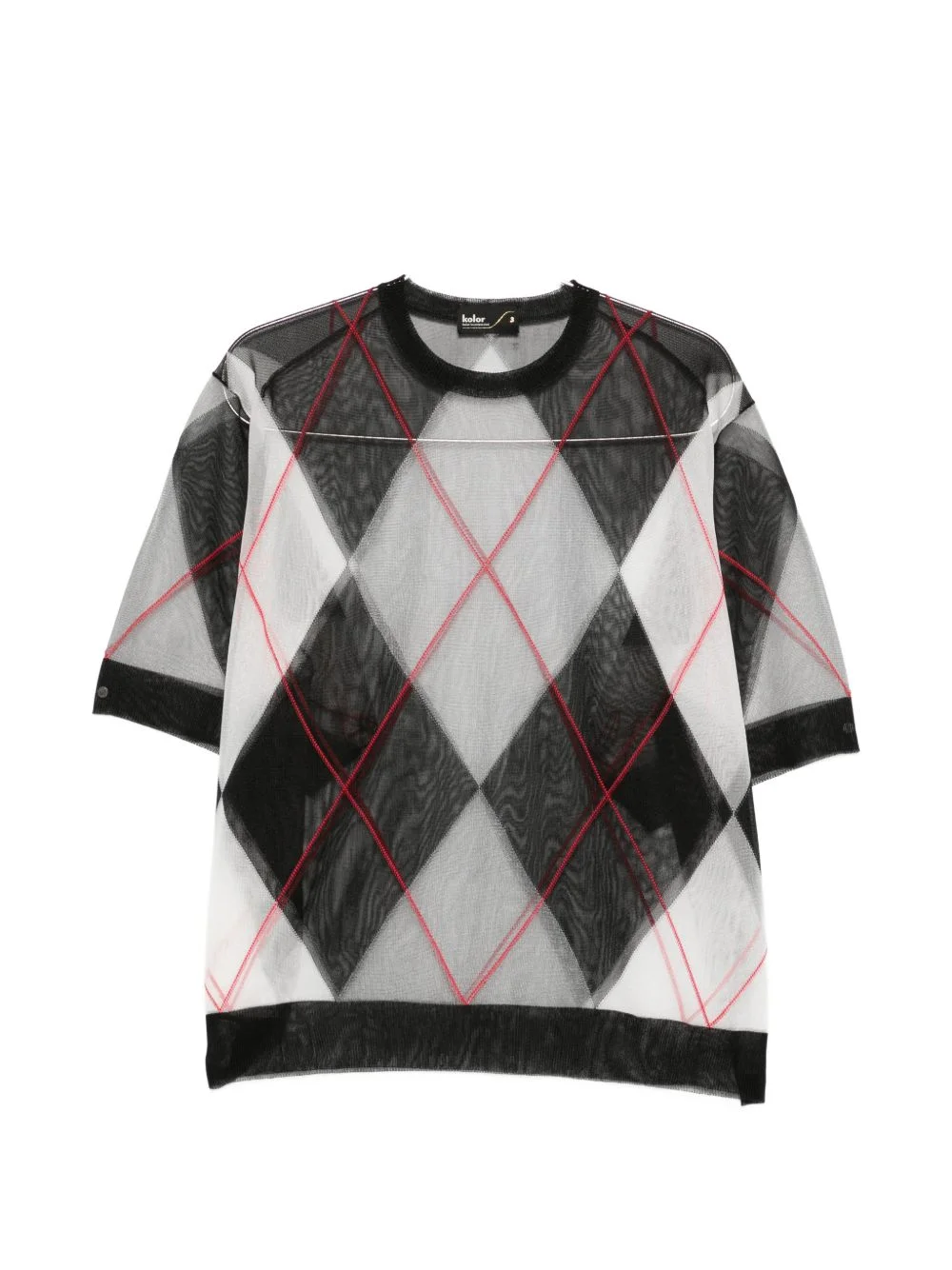 argyle oversized T-shirt - 1