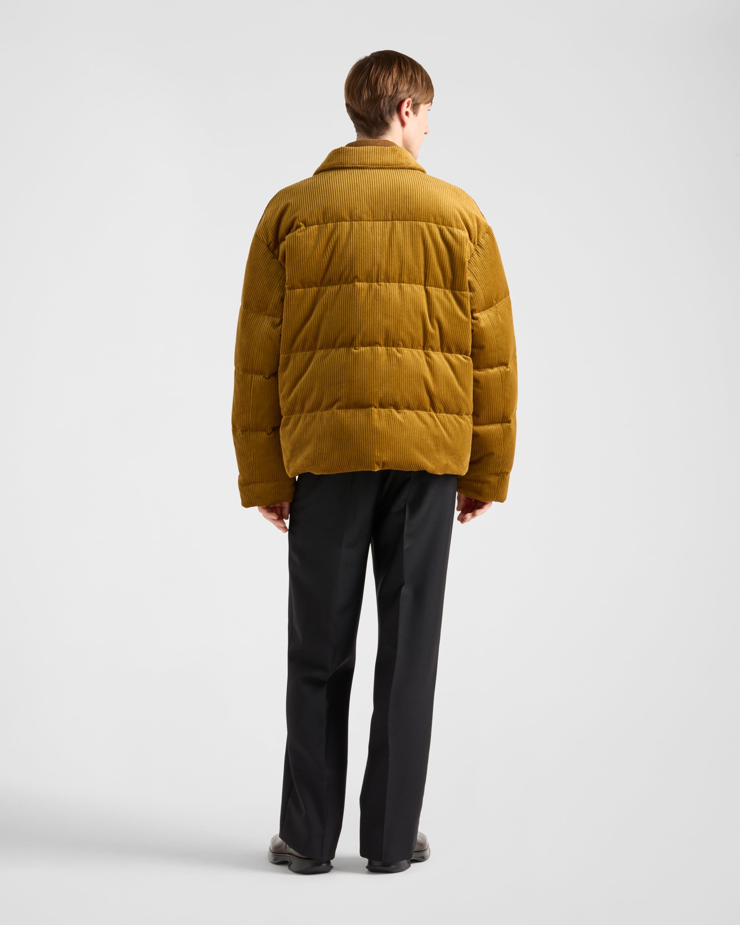 Cropped corduroy down jacket - 5