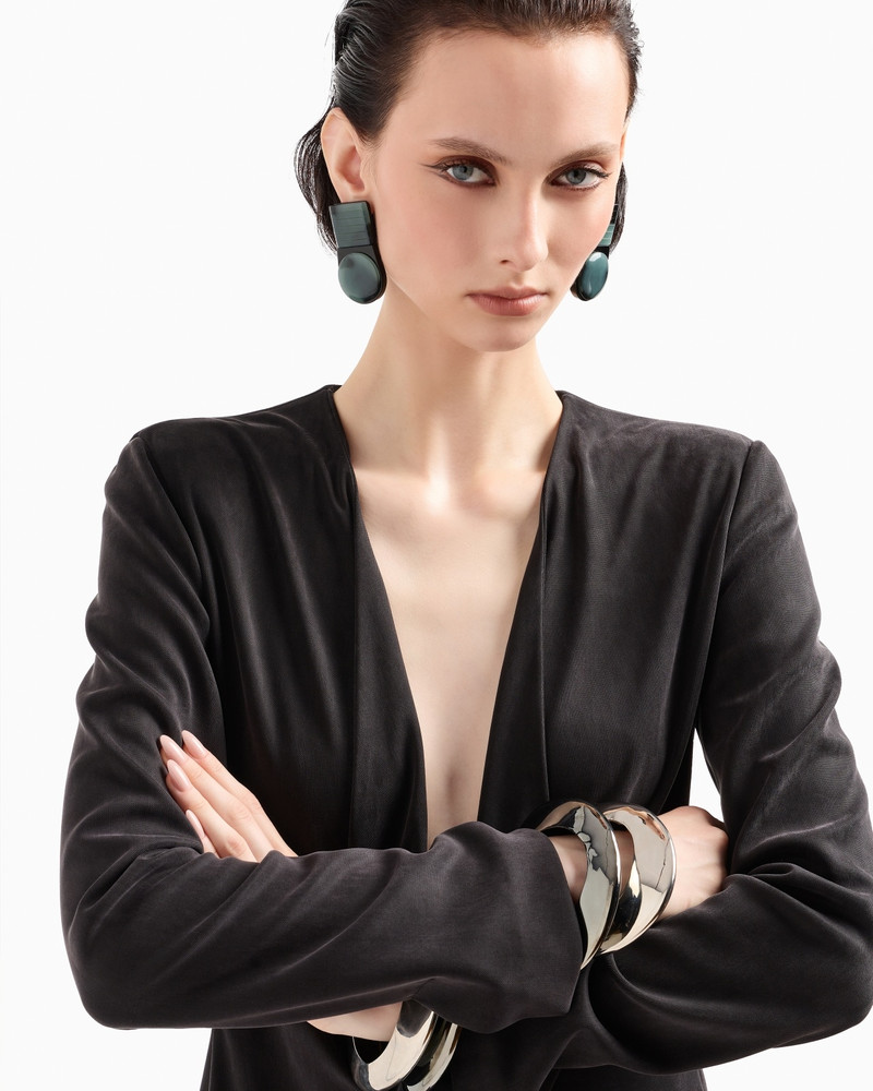 SINGLE-BREASTED JACKET IN CUPRO JERSEY INTERLOCK 6