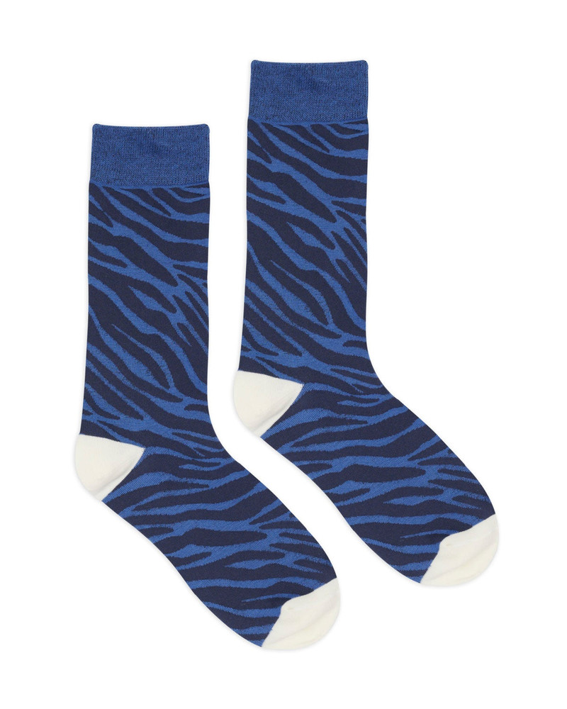 BRAIN DEAD Logohead Dress Socks - Blue Zebra outlook