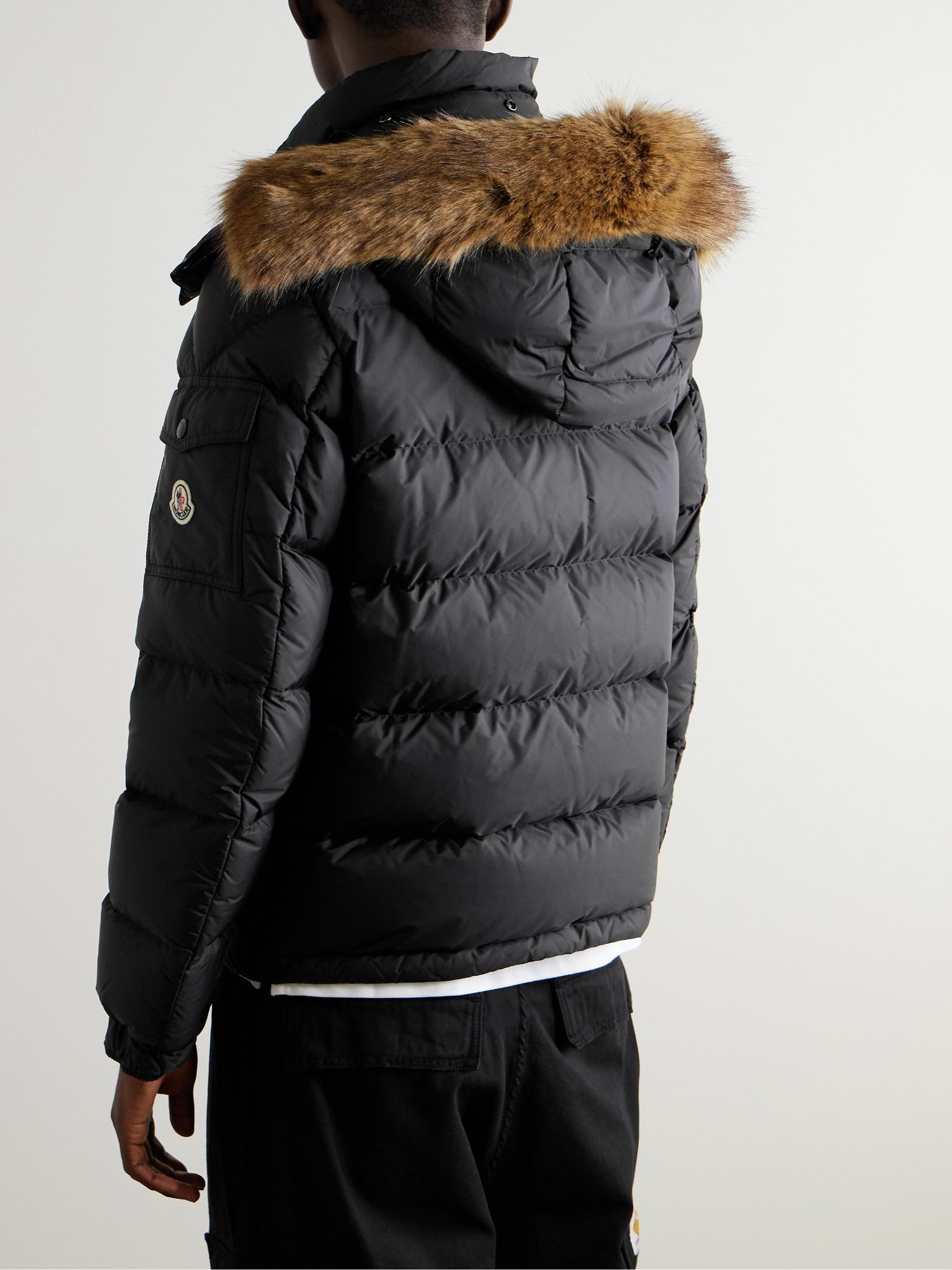 Moncler Mayaf Faux Fur-Trimmed Quilted Shell Down Jacket Black - 3