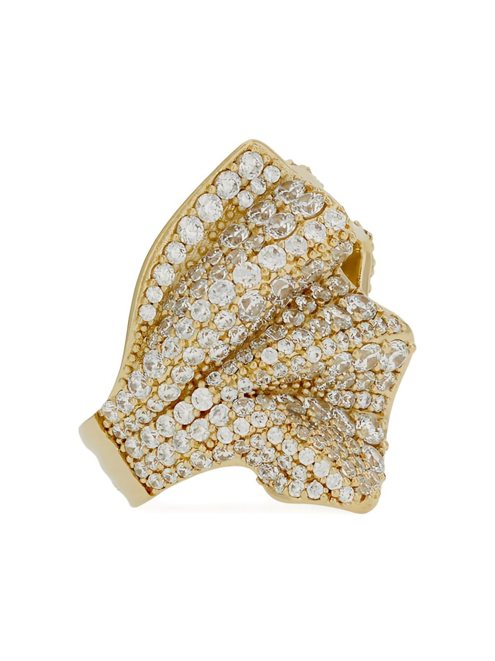 crystal-embellished ruffled ring - 3