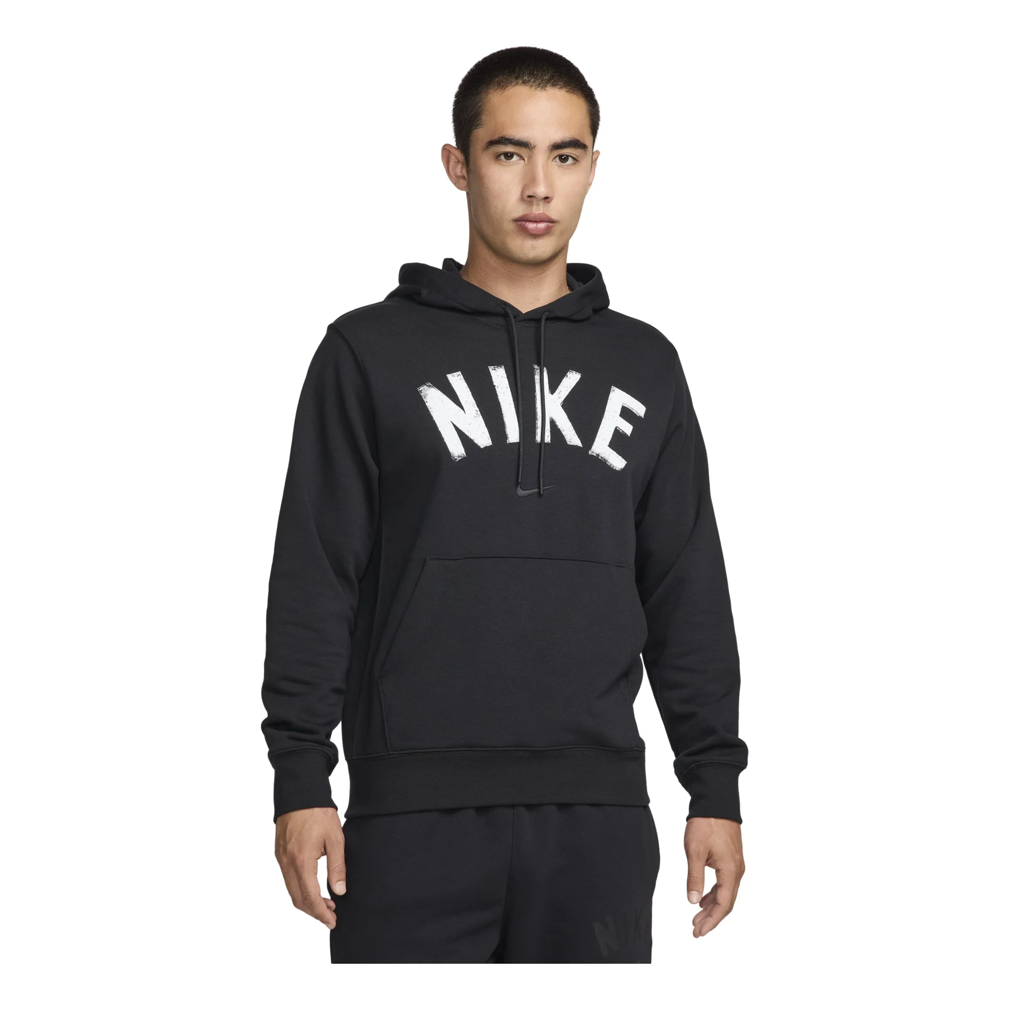 Nike Swoosh Dri-FIT French Terry Pullover Fitness Hoodie Asia Sizing 'Black White' FV9920-010 - 1