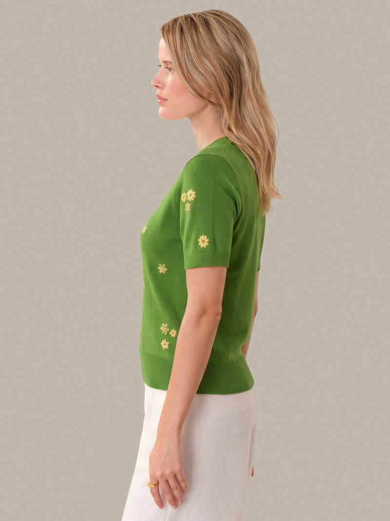 525 america Cami: Floral Embroidered Cotton Sweater outlook