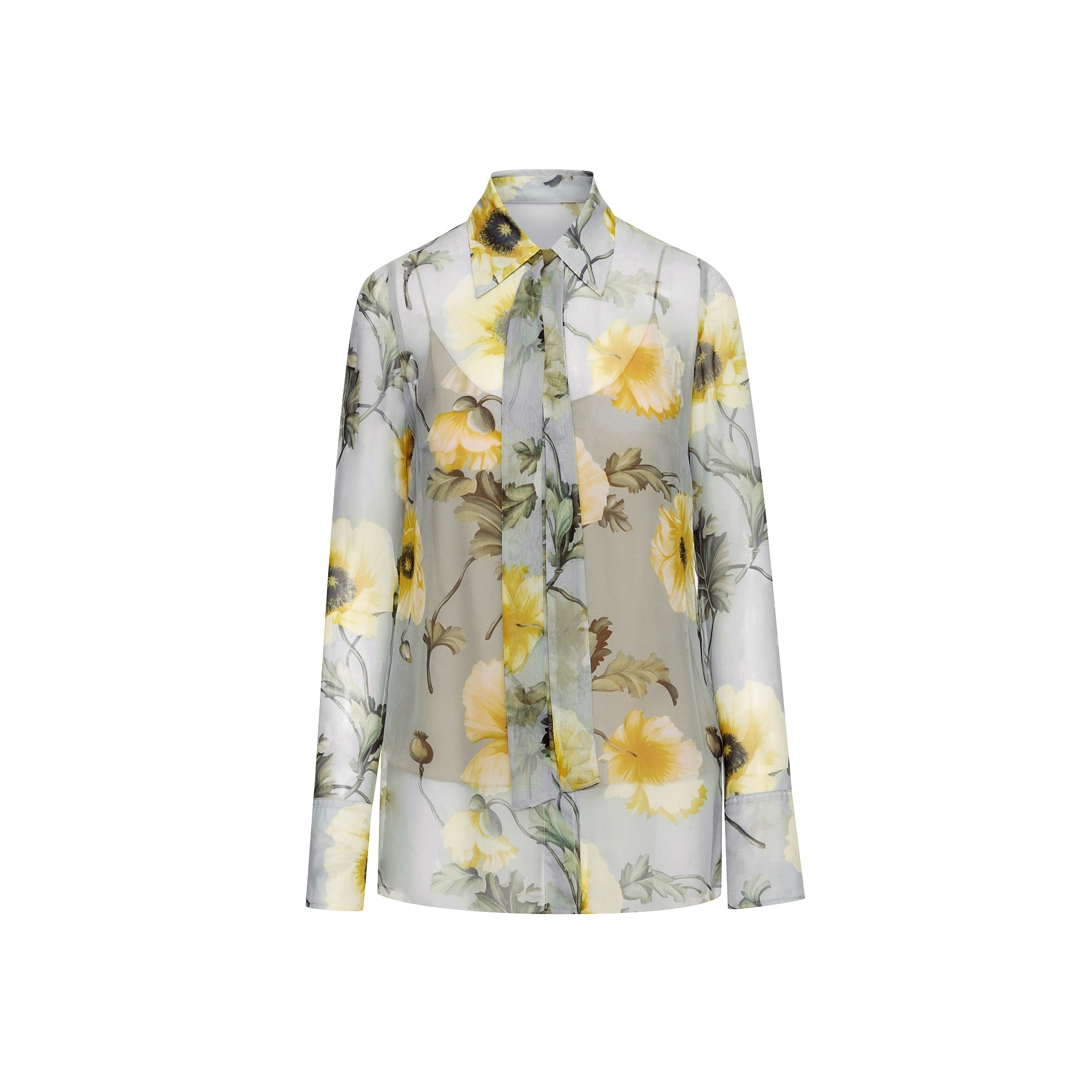 POPPY TIE-NECK CHIFFON BLOUSE - 5