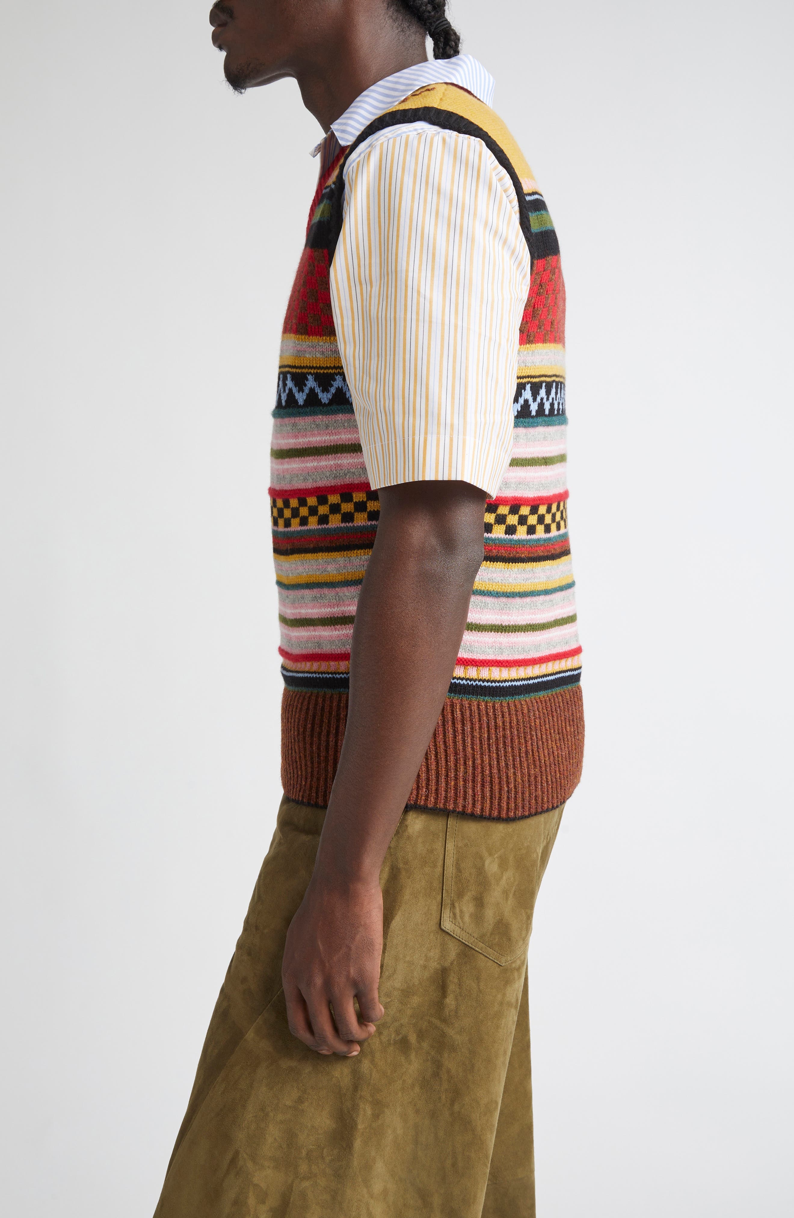 Marni V-Neck Sweater Vest in Multicolor at Nordstrom - 4
