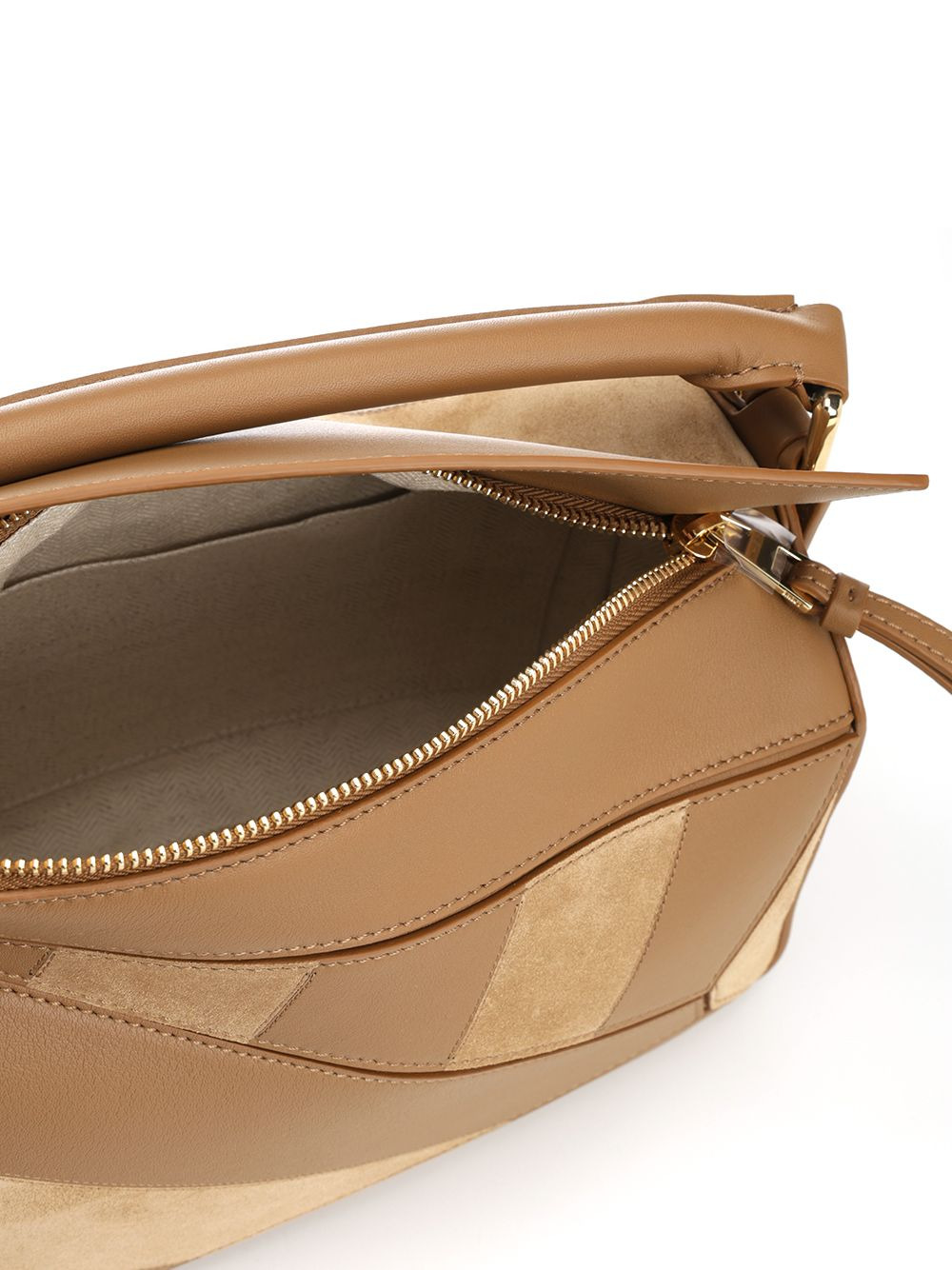Puzzle S Stripes Handbags Brown - 4