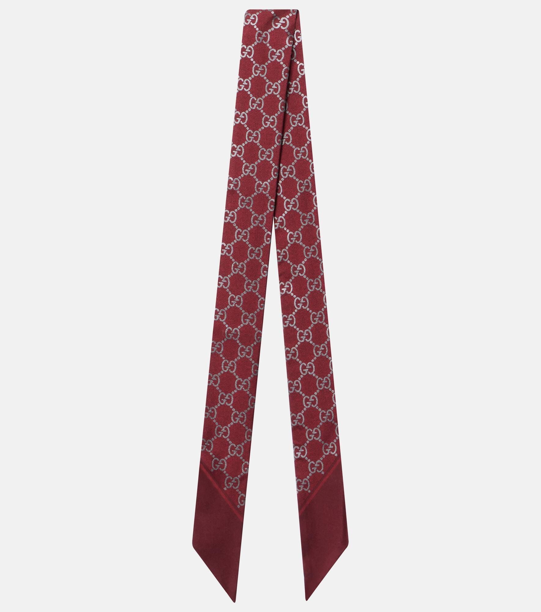 GG silk twill scarf - 1