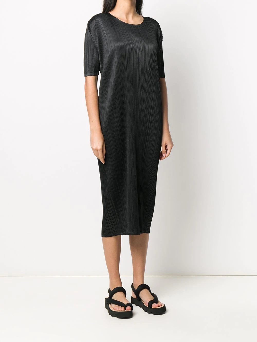 pleated T-shirt dress - 3