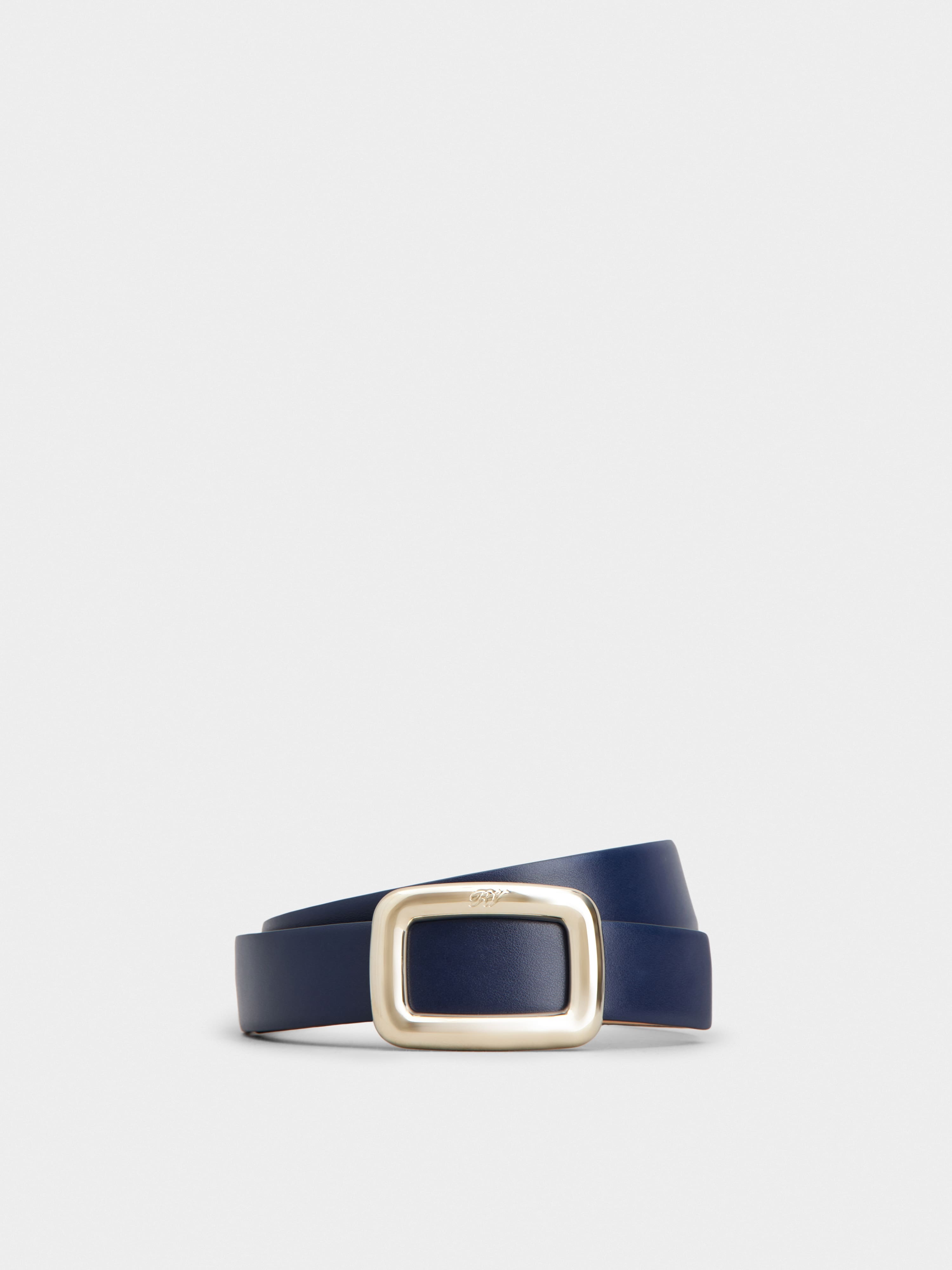 Viv' Choc Metal Buckle Belt in Leather - 1