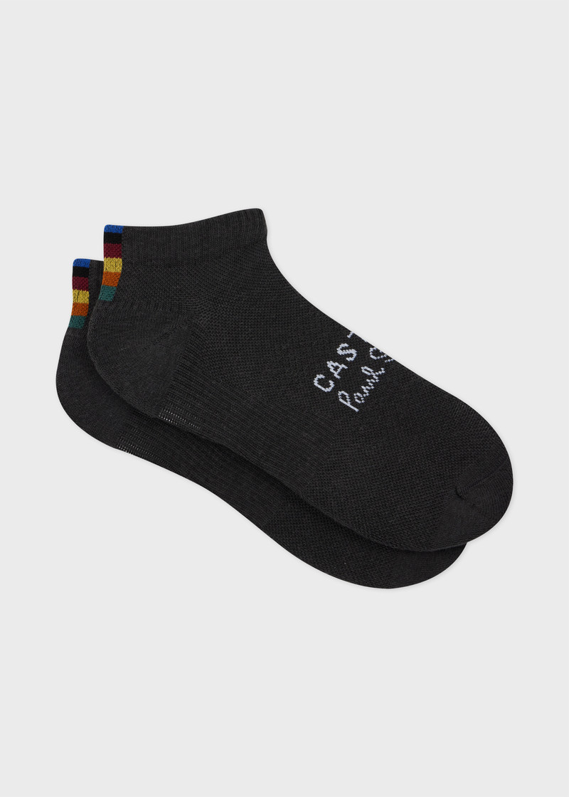 Paul Smith + Castore - Charcoal Technical Ankle Socks Two Pack 1